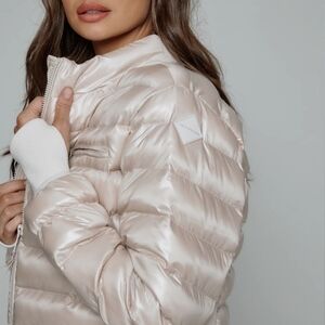 7 Diamonds 7D Women's XL Montauk Puffer Jacket Ivory Full Zip Sporty NO HOOD